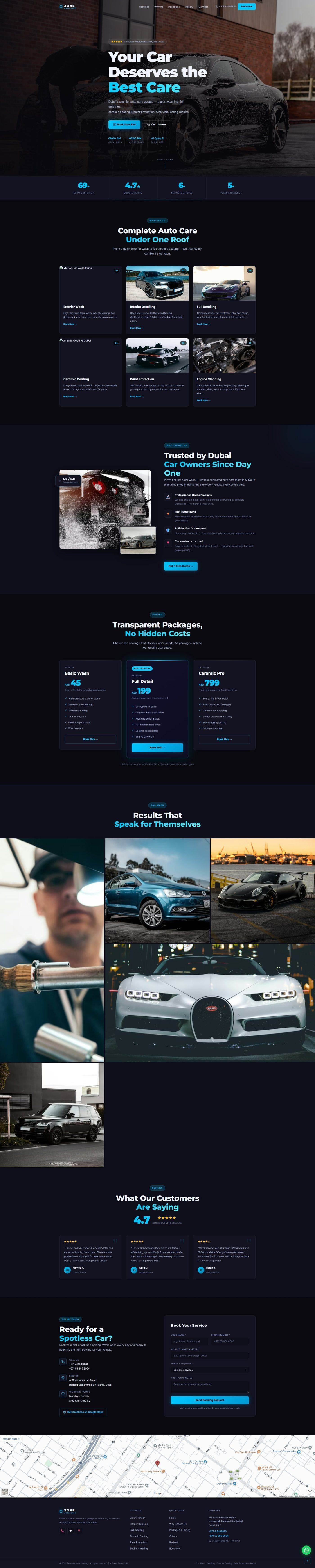 CORE Auto Care - Car wash and detailing website with pricing and booking